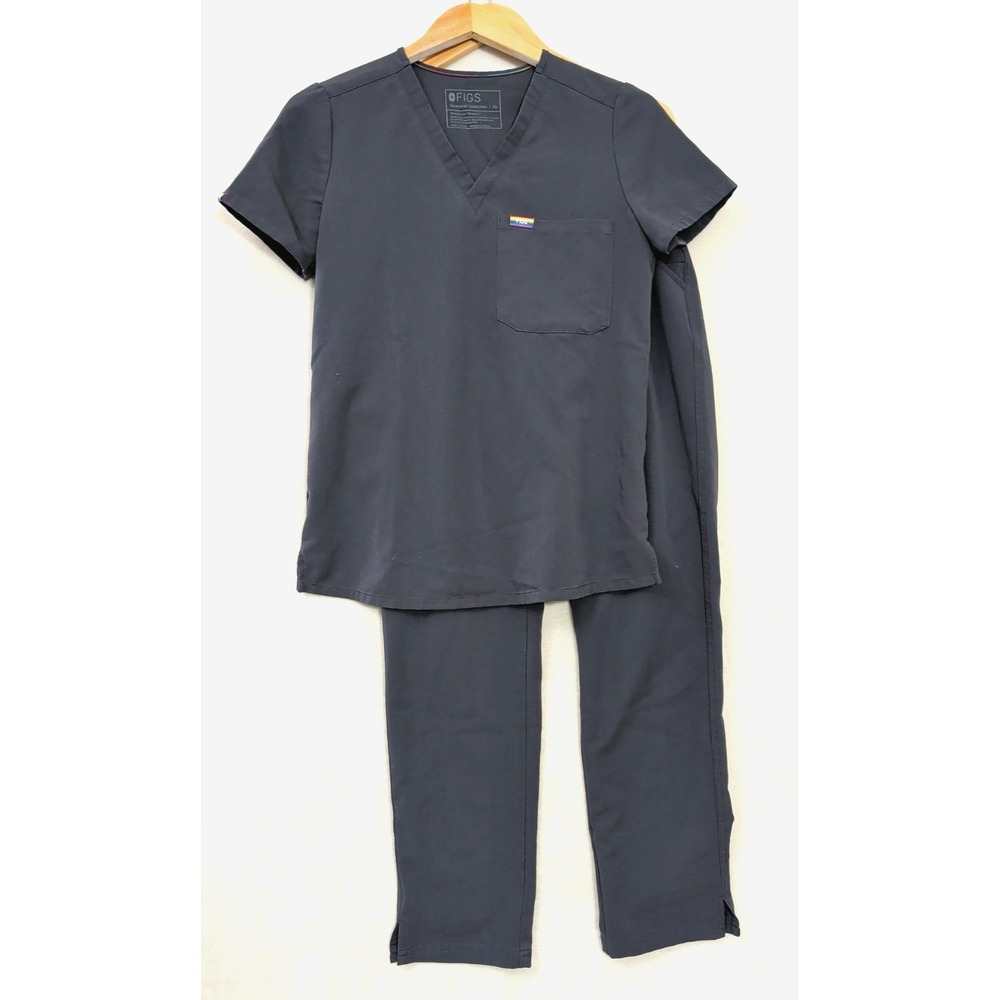 FIGS Pride Rainbow Scrub Set Charcoal Women XS Catarina Top S‎ Yola Skinny Pant